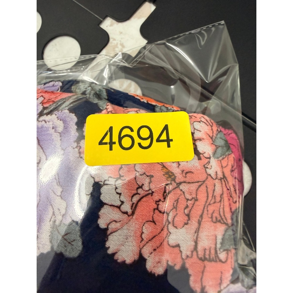 Knox Rose Floral High Low Midi Dress Navy Pink Orange Smocked Waist Small - Picture 9 of 9